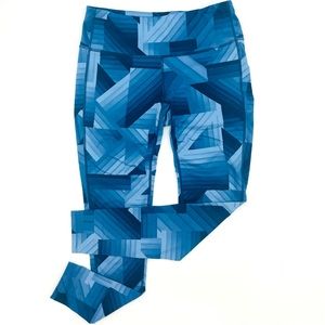 ATHLETA Blue Frost Geometric Chaturanga Leggings Women’s Size Medium